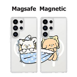 삼성 갤럭시 S25 S24울트라 S23플러스 S22+ S21 S20FE 노트10 20 MagSafe 소프트 커버용 커플 커버 담요 마그네틱 폰 케이스