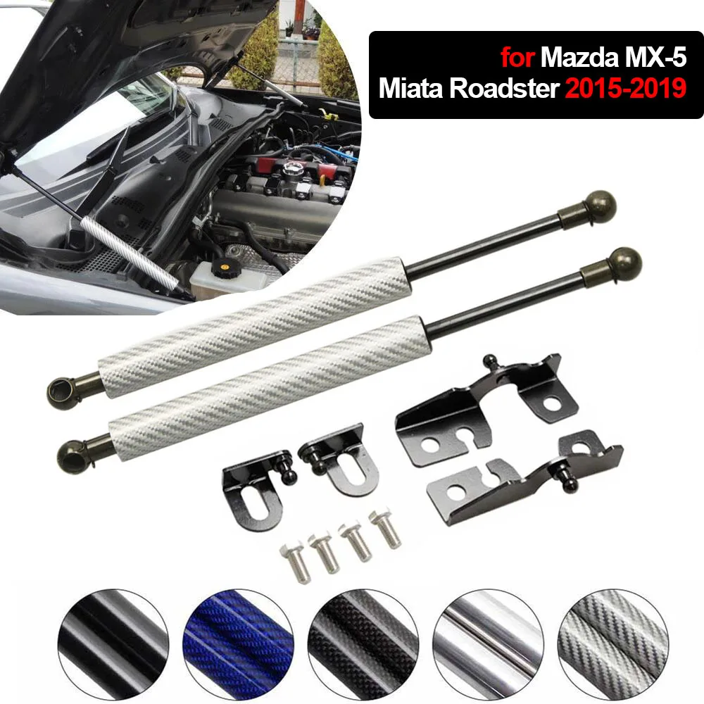 Mazda MX-5 ND MX5 Miata Roadster 2015-2024 용 후드 스트럿츠 키트 전면 보닛 충격 댐퍼 수정 가스 스프링 리프트는 피스톤을 지원합니다