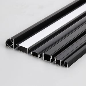 밀키 PC 커버가있는 검은 색 Led 알루미늄 프로파일 U/W/V 주방 캐비닛 옷장 램프 LED 스트립 선반 라이트 채널 홀더 디퓨저