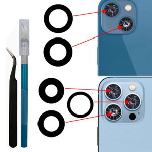 iPhone X XR XS 11 12 13 Mini Pro Max 교체 용 접착제 및 수리 도구 키트가있는 후면 후면 카메라 유리 렌즈