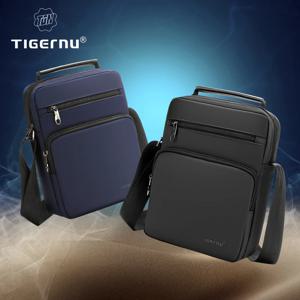 Tigernu 남성용 숄더 백 9.7 인치 Ipad 가방 방수 비즈니스 여행 미니 슬링 백 핸드백 Messager Bag Crossbody Bag