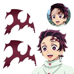 애니메이션 키메츠 노 야이바 ​ Kamado Tanjirou 이마 흉터 문신 코스프레 방수 임시 스티커 캐릭터 소품 액세서리
