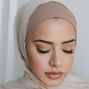 라마단 늑골이있는 Hijab Undercap 인스턴트 헤드 커버 크로스 보닛 Hijabs 여성용 이슬람 Turbans 내부 모자 Turbante Woman Band 2024