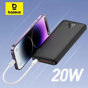 Baseus Airpow 20W 보조베터리 10000mAh 20000mAh iPhone 16/15/14/13/12용 고속 충전 보조베터리 Xiaomi 배터리 외부
