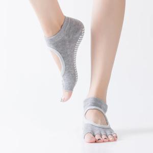 요가 양말 컴포트 도트 접착제 다섯 손가락 양말 여성 미끄럼 방지 필라테스 스포츠 요가 분할 발가락 스포츠 양말 도매