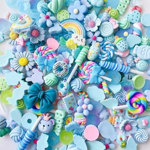 50pcs 대량 혼합 수지 플랫 다시 매력으로 귀여운 세트 DIY 전화 케이스 공예 장식 크리 에이 티브 선물 생일 크리스마스 선물