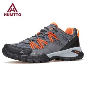 HUMTTO 남성용 통기성 신발, 미끄럼 방지 하이킹, 남성용 스포츠 신발, 야외 블랙 고무 트레킹 스니커즈, 럭셔리 디자이너, 여름