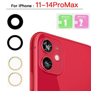 iPhone X XR XS 11 12 13 Mini 14 Plus Pro Max 용 후면 카메라 렌즈 유리 교체 (3M 접착제 + 습식 건식 클리어 와이프 포함)