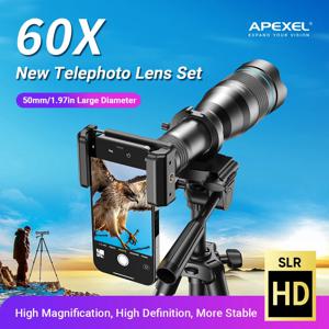 APEXEL 60X 망원 휴대폰 렌즈, 금속 단안 장거리, 삼각대 포함, 아이폰 13, 14 프로 맥스, 야외 모바일 망원경 스팟 스코프