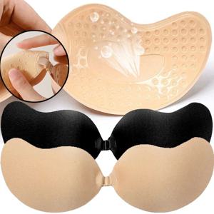A-D 컵 재사용 가능한 젖꼭지 커버 스티커 패치 푸시 업 브래지어 접착제 Pasty Strapless 브래지어 웨딩 드레스 란제리 실리콘 패딩
