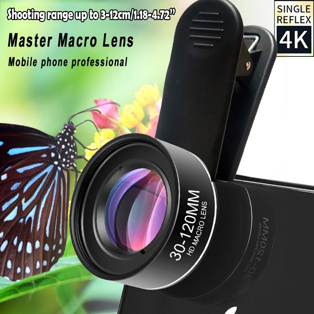 30-120mm 매크로 렌즈 장거리 전문 범용 클립 카메라 사진 렌즈 CPL 스타 필터 iPhone XIAOMI HUAWEI Mobile