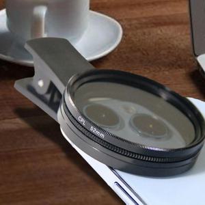 52mm CPL 전화 카메라 렌즈는 대부분의 스마트폰을 위한 색상 채도와 대비 전문가를 향상시킵니다. 편광 전화 카메라 렌즈