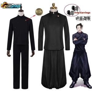 Geto Suguru 코스프레 애니메이션 Jujutsu Kaisen 코스프레 성인 남성 셔츠 바지 가발 고등학교 할로윈 유니폼 풀 세트
