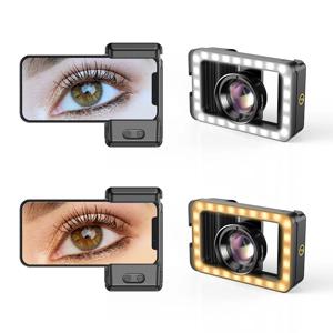 APEXEL HD 100mm 매크로 렌즈 휴대폰, LED 필 라이트 범용 클램프, 아이폰 12, 13/14 렌즈 부착, 브이로그 비디오 녹화