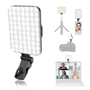 LED 셀카 조명 60개 고품질 LED 비드 2200mAh 충전식 CRI 97+, 7가지 조명 모드 휴대폰/태블릿/노트북용 휴대용 조명