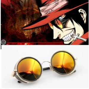 Hellsing Anime Alucard 뱀파이어 헌터 맞춤형 코스프레 안경 오렌지 선글라스 의상 소품 액세서리 장식