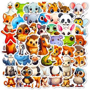 10/30/50PCS 귀여운 큰 눈 동물 PVC 스티커 미적 색상 장식 Scrapbooking 스케치북 한국어 편지지 학교 용품
