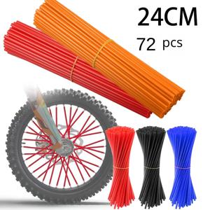 72Pcs 오토바이 휠 스포크 프로텍터 랩 림 스킨 트림 커버 모토 크로스 자전거 자전거 용 파이프 쿨 액세서리 12 색