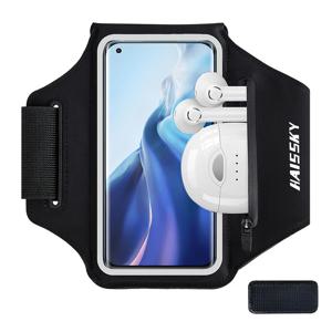 HAISSKY 7.0 iPhone 16 15 14 13 12 Pro Max 15 Plus Samsung S24 Ultra Anti-Fall Arm 파우치 용 대형 지퍼 러닝 스포츠 완장