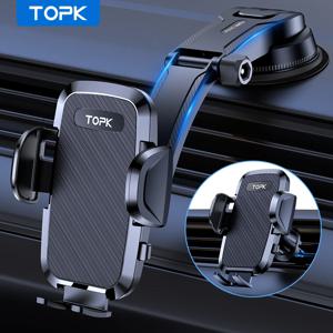 TOPK 차량용 핸드폰 거치대 마운트, 2-in-1 핸즈프리 스탠드 폰 거치대, 대시 보드 및 에어 벤트, 아이폰, 삼성, 안드로이드와 호환 가능