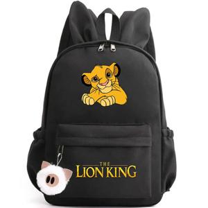 디즈니 라이온 킹 배낭 소녀 소년 십대 어린이 배낭 캐주얼 학교 가방 여행 토끼 귀 배낭 Mochila