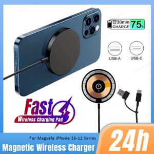 Magsafe iPhone 16 15 14 13 12 Pro Max AirPods Max 고속 충전 스테이션 용 데스크탑 자기 무선 충전기 패드 전화 충전기