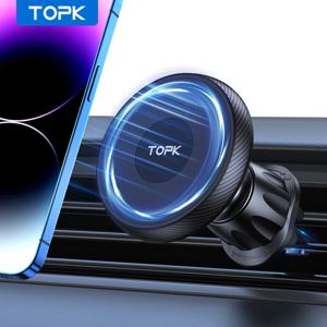 TOPK 자기 자동차 전화 홀더 Magsafe iPhone 15 14 13 ProMax Xiaomi Samsung Strong Magnet 홀더 용 에어 벤트 자동차 전화 스탠드