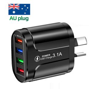 호주 USB 고속 충전기 AU 플러그 빠른 충전기 휴대 전화 충전기 3.1A 다중 4 포트 USB 여행용 어댑터 벽 충전기