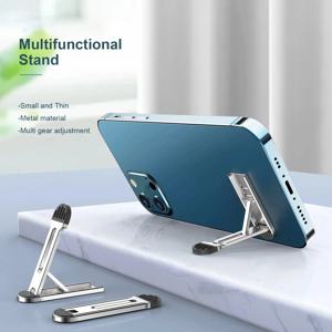 보이지 않는 접이식 아연 합금 스탠드 Multiadjustable 휴대 전화 백 스탠드 태블릿 Pc 노트북 스탠드 초박형 접착제 미니 Nonsli