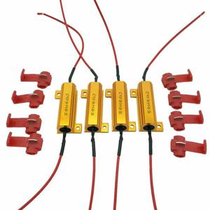 4개 LED 표시기 안정기 플래시 속도 릴레이 방향 지시등 전구 50W 6옴 부하 저항기