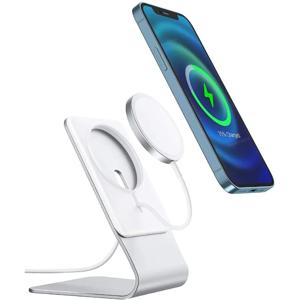 데스크탑 휴대 전화 스탠드 iPhone 16/15/14/13/12 Pro Max 용 Magsafe 충전기 용 알루미늄 데스크 홀더 도크 (충전기는 포함되지 않음)