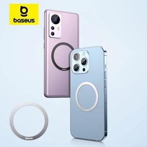 Baseus 2PCS 자기 금속 링 iPhone 15 14 13 12 11 Pro Max Plus MagSafe 자석 삼성 Xiaomi 무선 충전 플레이트