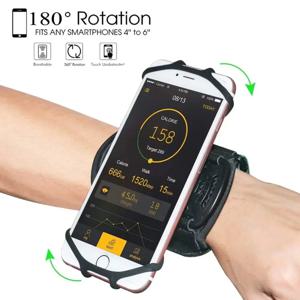 손목밴드 휴대폰 홀더 180 ° OPPO 하이킹 자전거 타기를 위한 삼성용 iPhone 러닝 완장용 회전식 범용 스포츠 손목 밴드