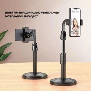 360 °   회전식 가중 미끄럼 방지 베이스 데스크탑 데스크 게으른 접이식 조절 가능한 유연한 암 iPhone Samsung 용 범용 홀더