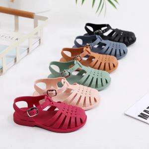 어린이용 글래디에이터 비치 슈즈, 부드러운 샌들, 미끄럼 방지, 통기성 캔디 젤리 슈즈, 남아용 슬리퍼, 바다 여름, A1221