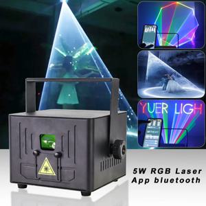 5W RGB 애니메이션 레이저 빔 App 블루투스 제어 ILDA RJ45 웨딩 파티 프로젝터 텍스트 Dj 디스코 DMX 음악 제어 램프
