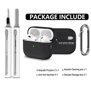 Apple Airpods pro 케이스 이어폰 액세서리 무선 블루투스 헤드셋 실리콘 에어 포드 프로 2 커버 (클리너 키트 포함)
