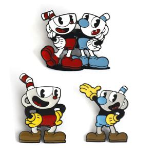 게임 Cuphead 배지 브로치 핀 만화 Cuphead 그림 학자 유행 합금 금속 에나멜 옷깃 핀 코스프레 쥬얼리 선물 액세서리