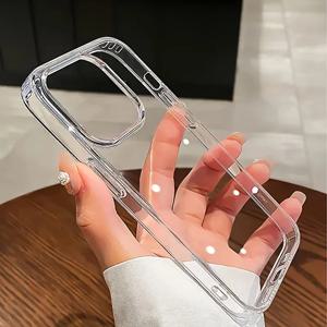 iPhone 16 15 14 Plus 13 12 11 Pro Max 전화 뒷면 커버 투명 충격 방지 커버 용 초박형 투명 아크릴 전화 케이스