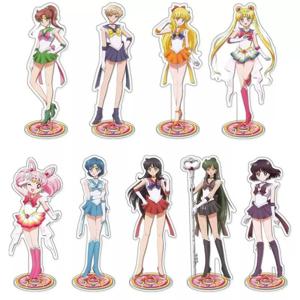 15cm 애니메이션 Chibiusa Tsukino Usagi 미즈노 아미 히노 레이 코스프레 아크릴 피규어 스탠드 모델 플레이트 데스크 장식 크리스마스 장식품 소품