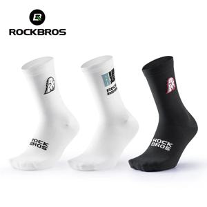 ROCKBROS 사이클링 양말 통기성 땀 흡수 고탄력 소프트 무릎 높이 양말 남성 여성 야외 스포츠 조깅 사이클링 양말