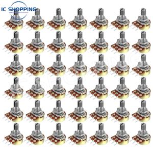 50PCS WH148 단일 연결 전위차계 500R B501 B1K 2K 5K 10K 20K 50K 100K 500K 1M 핸들 길이 15mm 조정 가능한 저항