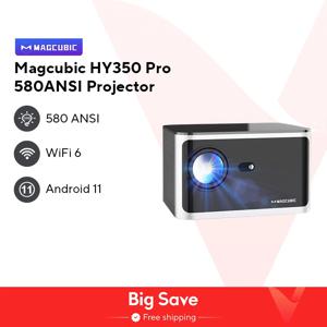 Magcubic HY350 Pro 580ANSI 프로젝터, 안드로이드 11, 4K 1080P, Wifi6 음성 제어, Allwinner H713, 전자 초점, BT 5.0 홈 시네마