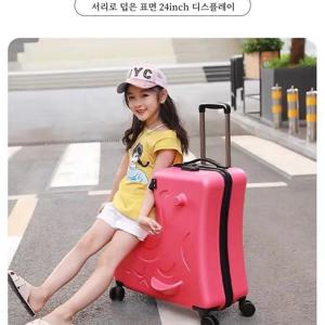 어린이 다기능 캐리어, 탑승 및 앉을 수 있는 바퀴 달린 여행 가방, 범용 바퀴 여행용 캐리어