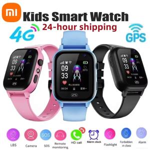 Xiaomi Kids 4G 스마트 시계 SOS GPS 위치 비디오 통화 Sim 카드 어린이 SmartWatch 카메라 소년 소녀를위한 방수 업그레이드 시계
