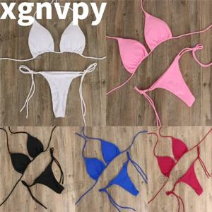 Xgnvpy 여성용 섹시한 비키니 세트, 푸시업 패딩 브라 티팬티, 투피스 수영복, 비치웨어, 목욕 세트