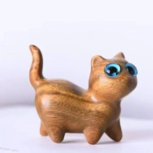 매력적인 나무 새끼 고양이 입상 집에 대한 손수 고양이 장식 완벽한 선물 아이디어 고양이 입상 고양이 액세서리 장식 공예품