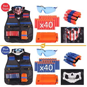Nerf N-Strike Elite 시리즈용 소프트 키즈 조끼 수트 키트, 야외 게임 언더셔츠 홀더, 매거진 액세서리 장난감