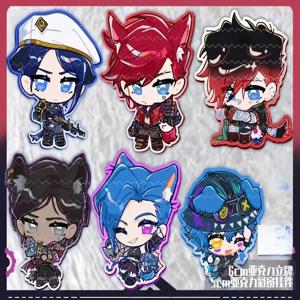 Arcane: 리그 오브 레전드 남자 키 체인 여자 스탠드 Jinx Vi 열쇠 고리 가방 열쇠 고리 펜던트 어린이 친구 선물 컬렉션 장식품