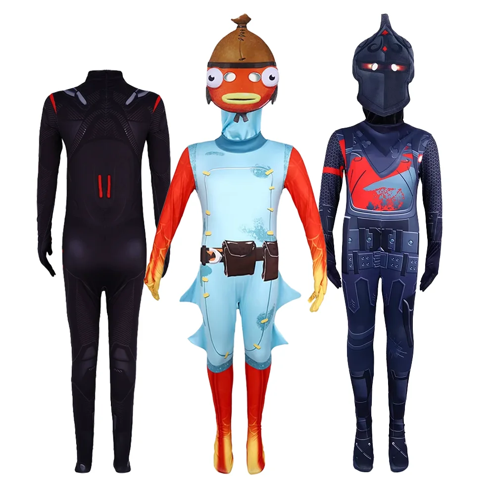 꽉 끼는 점프 슈트 무대 공연 의상 요새 밤 Fishstick 청소년 의상 오렌지